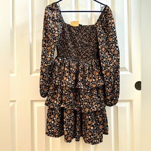 Blu Pepper Floral Tiered Mini Dress